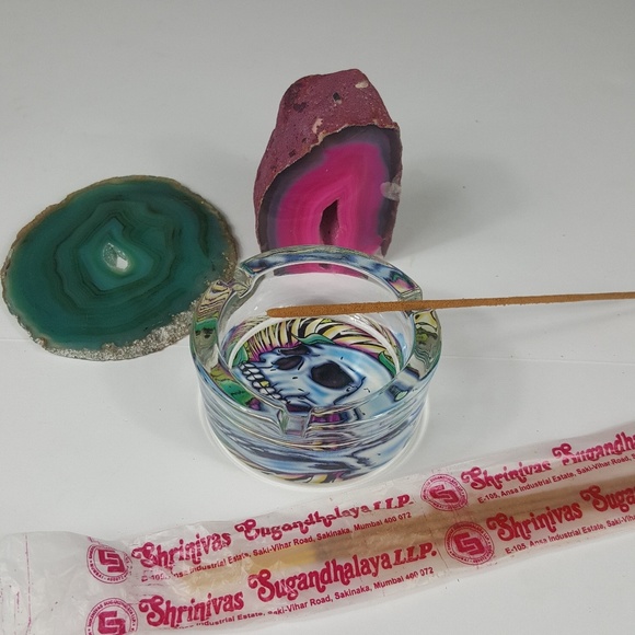 Vintage Y2K Glass Skull Ash Insense Burner Tray - Picture 5 of 8